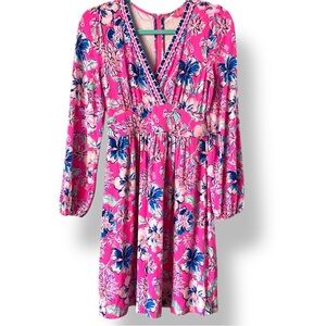 Lilly Pulitzer Carmilla Dress Pink Isle Last Bud Not Least Size 4 EUC